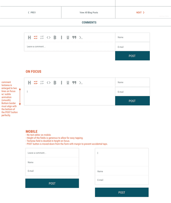 Comment Form UX