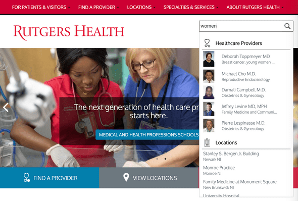 RutgersHealth Search Suggestions